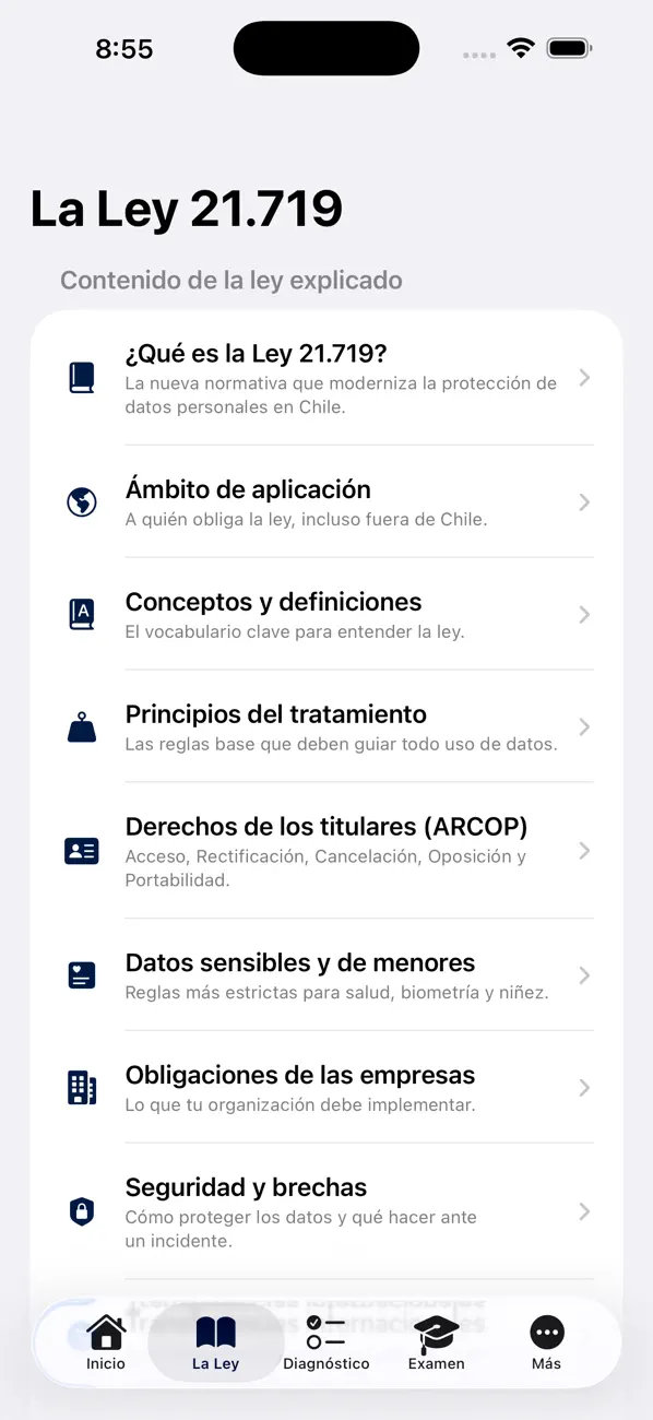 La ley explicada en la app