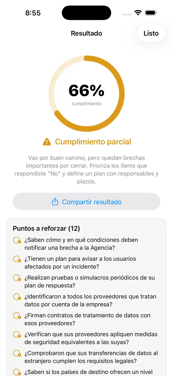 Autodiagnóstico de cumplimiento