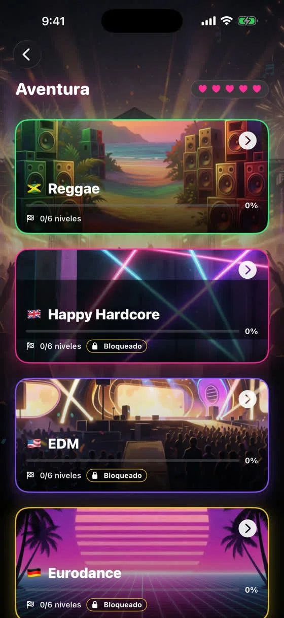 Modo Aventura de Songika: escenarios por estilo musical, de reggae a eurodance