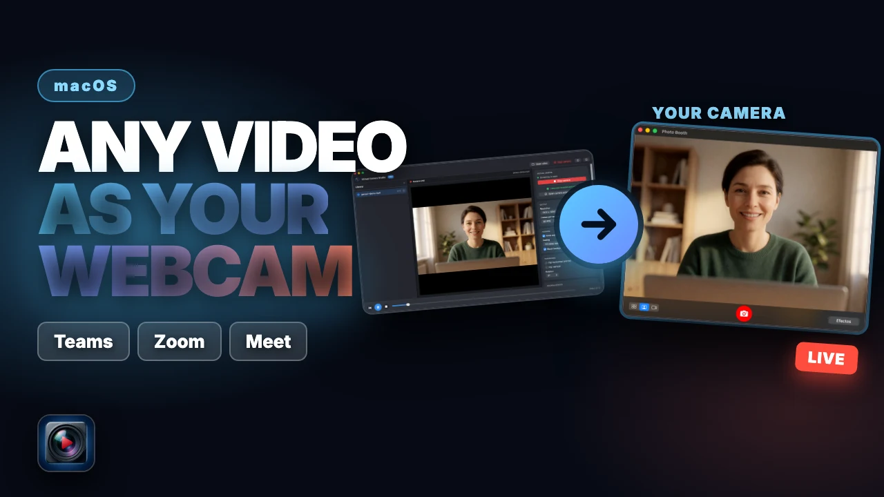 Videotutorial de Virtual Camera Studio: usar un video como cámara web en Mac